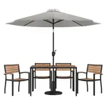 Flash Furniture XU-DG-304860064-UB19BGY-GG Chair & Table Set, Outdoor