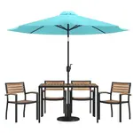 Flash Furniture XU-DG-304860064-UB19BTL-GG Chair & Table Set, Outdoor
