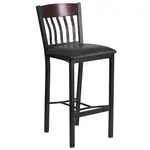 Flash Furniture XU-DG-60618B-WAL-BLKV-GG Bar Stool, Indoor