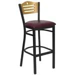 Flash Furniture XU-DG-6H3B-SLAT-BAR-BURV-GG Bar Stool, Indoor