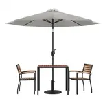 Flash Furniture XU-DG-810060062-UB19BGY-GG Chair & Table Set, Outdoor
