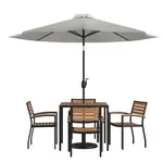 Flash Furniture XU-DG-810060064-UB19BGY-GG Chair & Table Set, Outdoor