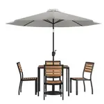 Flash Furniture XU-DG-810060364-UB19BGY-GG Chair & Table Set, Outdoor