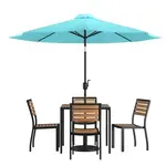 Flash Furniture XU-DG-810060364-UB19BTL-GG Chair & Table Set, Outdoor