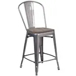 Flash Furniture XU-DG-TP001B-24-WD-GG Bar Stool, Indoor