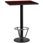 Flash Furniture XU-MAHTB-2424-TR18B-3CFR-GG Table, Indoor, Bar Height
