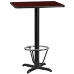 Flash Furniture XU-MAHTB-2430-T2222B-3CFR-GG Table, Indoor, Bar Height