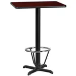 Flash Furniture XU-MAHTB-2430-T2222B-3CFR-GG Table, Indoor, Bar Height