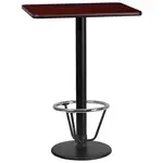 Flash Furniture XU-MAHTB-2430-TR18B-3CFR-GG Table, Indoor, Bar Height