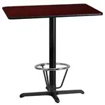 Flash Furniture XU-MAHTB-2442-T2230B-3CFR-GG Table, Indoor, Bar Height