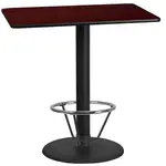 Flash Furniture XU-MAHTB-2442-TR24B-4CFR-GG Table, Indoor, Bar Height