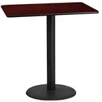 Flash Furniture XU-MAHTB-2442-TR24B-GG Table, Indoor, Bar Height