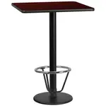 Flash Furniture XU-MAHTB-3030-TR18B-3CFR-GG Table, Indoor, Bar Height
