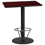 Flash Furniture XU-MAHTB-3042-TR24B-4CFR-GG Table, Indoor, Bar Height