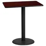 Flash Furniture XU-MAHTB-3042-TR24B-GG Table, Indoor, Bar Height