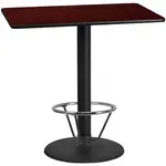 Flash Furniture XU-MAHTB-3048-TR24B-4CFR-GG Table, Indoor, Bar Height