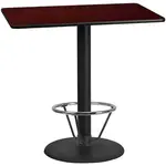 Flash Furniture XU-MAHTB-3048-TR24B-4CFR-GG Table, Indoor, Bar Height