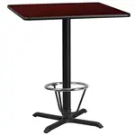 Flash Furniture XU-MAHTB-3636-T3030B-3CFR-GG Table, Indoor, Bar Height