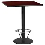 Flash Furniture XU-MAHTB-3636-TR24B-4CFR-GG Table, Indoor, Bar Height