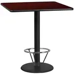 Flash Furniture XU-MAHTB-4242-TR24B-4CFR-GG Table, Indoor, Bar Height