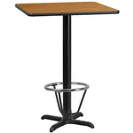 Flash Furniture XU-NATTB-2424-T2222B-3CFR-GG Table, Indoor, Bar Height