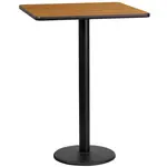 Flash Furniture XU-NATTB-2424-TR18B-GG Table, Indoor, Bar Height