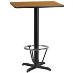 Flash Furniture XU-NATTB-2430-T2222B-3CFR-GG Table, Indoor, Bar Height