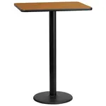 Flash Furniture XU-NATTB-2430-TR18B-GG Table, Indoor, Bar Height