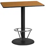 Flash Furniture XU-NATTB-2442-TR24B-4CFR-GG Table, Indoor, Bar Height