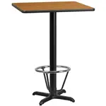 Flash Furniture XU-NATTB-3030-T2222B-3CFR-GG Table, Indoor, Bar Height