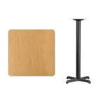 Flash Furniture XU-NATTB-3030-T2222B-GG Table, Indoor, Bar Height