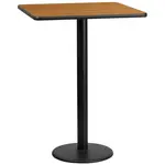 Flash Furniture XU-NATTB-3030-TR18B-GG Table, Indoor, Bar Height