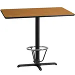 Flash Furniture XU-NATTB-3048-T2230B-3CFR-GG Table, Indoor, Bar Height