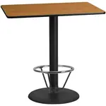Flash Furniture XU-NATTB-3048-TR24B-4CFR-GG Table, Indoor, Bar Height