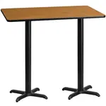 Flash Furniture XU-NATTB-3060-T2222B-GG Table, Indoor, Bar Height