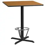 Flash Furniture XU-NATTB-3636-T3030B-3CFR-GG Table, Indoor, Bar Height