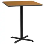 Flash Furniture XU-NATTB-3636-T3030B-GG Table, Indoor, Bar Height