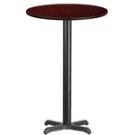 Flash Furniture XU-RD-24-MAHTB-T2222B-GG Table, Indoor, Bar Height