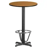 Flash Furniture XU-RD-24-NATTB-T2222B-3CFR-GG Table, Indoor, Bar Height