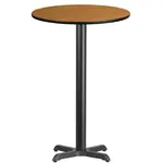 Flash Furniture XU-RD-24-NATTB-T2222B-GG Table, Indoor, Bar Height