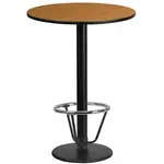Flash Furniture XU-RD-24-NATTB-TR18B-3CFR-GG Table, Indoor, Bar Height
