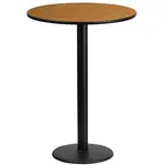 Flash Furniture XU-RD-24-NATTB-TR18B-GG Table, Indoor, Bar Height