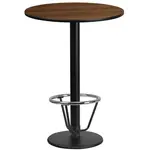 Flash Furniture XU-RD-24-WALTB-TR18B-3CFR-GG Table, Indoor, Bar Height