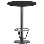 Flash Furniture XU-RD-30-BLKTB-TR18B-3CFR-GG Table, Indoor, Bar Height