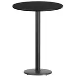 Flash Furniture XU-RD-30-BLKTB-TR18B-GG Table, Indoor, Bar Height