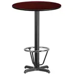 Flash Furniture XU-RD-30-MAHTB-T2222B-3CFR-GG Table, Indoor, Bar Height