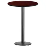 Flash Furniture XU-RD-30-MAHTB-TR18B-GG Table, Indoor, Bar Height