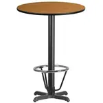 Flash Furniture XU-RD-30-NATTB-T2222B-3CFR-GG Table, Indoor, Bar Height