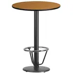 Flash Furniture XU-RD-30-NATTB-TR18B-3CFR-GG Table, Indoor, Bar Height