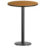 Flash Furniture XU-RD-30-NATTB-TR18B-GG Table, Indoor, Bar Height